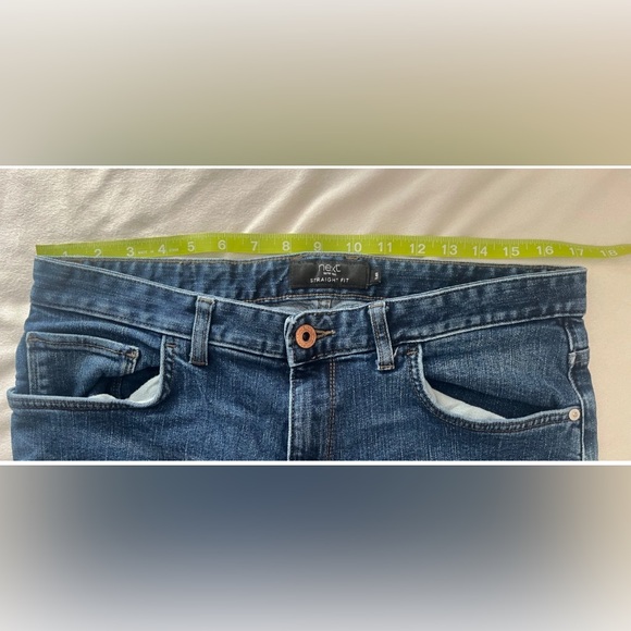 Mens Next Jeans Size 34R Blue Denim Straight Fit Pants W34 L31 - Picture 4 of 11